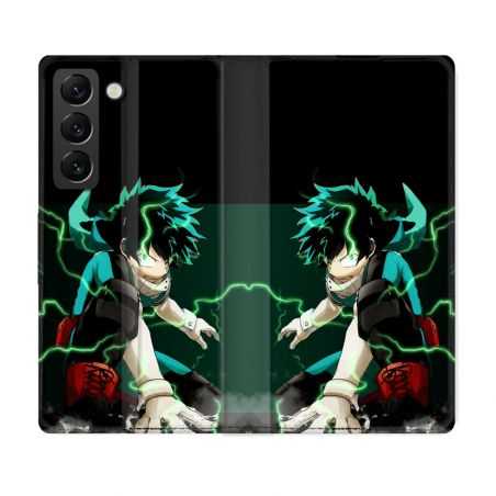 Housse Cuir Portefeuille Pour Samsung Galaxy S22 Plus Manga My Hero Academia Deku