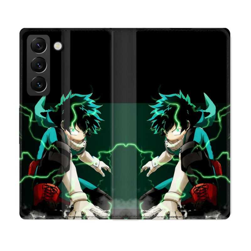 Housse Cuir Portefeuille Pour Samsung Galaxy S22 Plus Manga My Hero Academia Deku