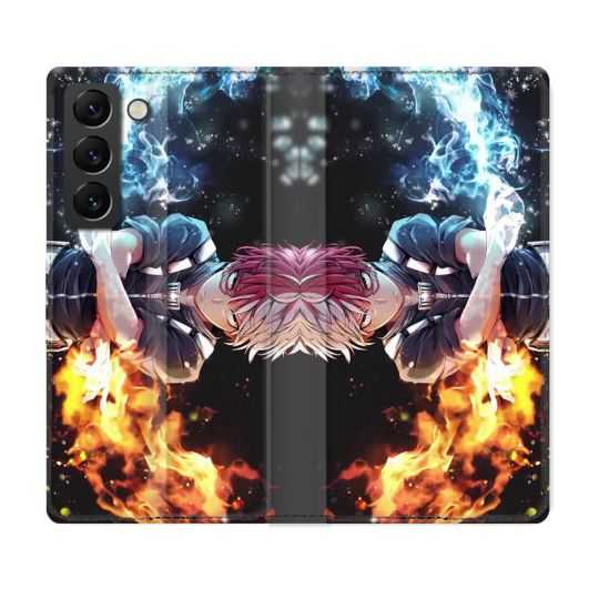 Housse Cuir Portefeuille Pour Samsung Galaxy S22 Plus Manga My Hero Academia Shoto