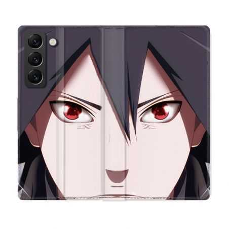 Housse Cuir Portefeuille Pour Samsung Galaxy S22 Plus Manga Naruto Sasuke visage