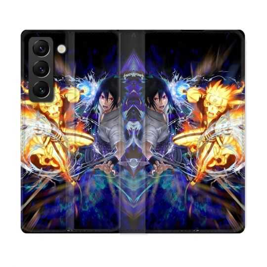 Housse Cuir Portefeuille Pour Samsung Galaxy S22 Plus Manga Naruto VS