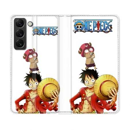 Housse Cuir Portefeuille Pour Samsung Galaxy S22 Plus Manga One Piece Chopper