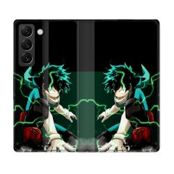 Housse Cuir Portefeuille Pour Samsung Galaxy S22 Manga My Hero Academia Deku