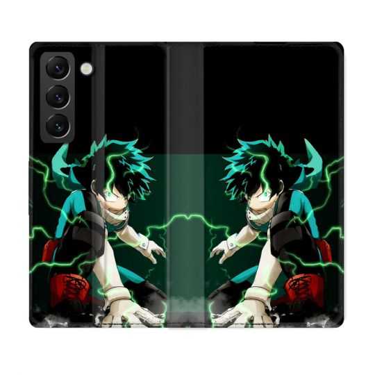 Housse Cuir Portefeuille Pour Samsung Galaxy S22 Manga My Hero Academia Deku