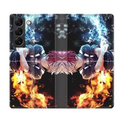 Housse Cuir Portefeuille Pour Samsung Galaxy S22 Manga My Hero Academia Shoto