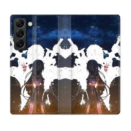 Housse Cuir Portefeuille Pour Samsung Galaxy S22 Plus Manga SAO sword Art Online Asuna