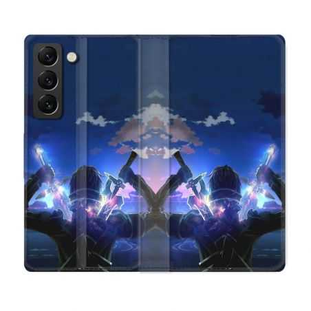 Housse Cuir Portefeuille Pour Samsung Galaxy S22 Plus Manga SAO sword Art Online Epee
