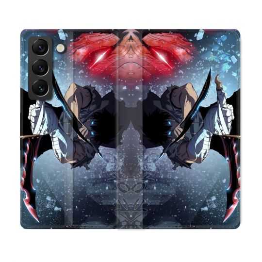 Housse Cuir Portefeuille Pour Samsung Galaxy S22 Plus Manga Solo Leveling Sung Epee