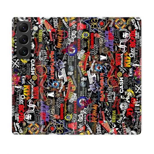 Housse Cuir Portefeuille Pour Samsung Galaxy S22 Plus Musique Rock Groupe