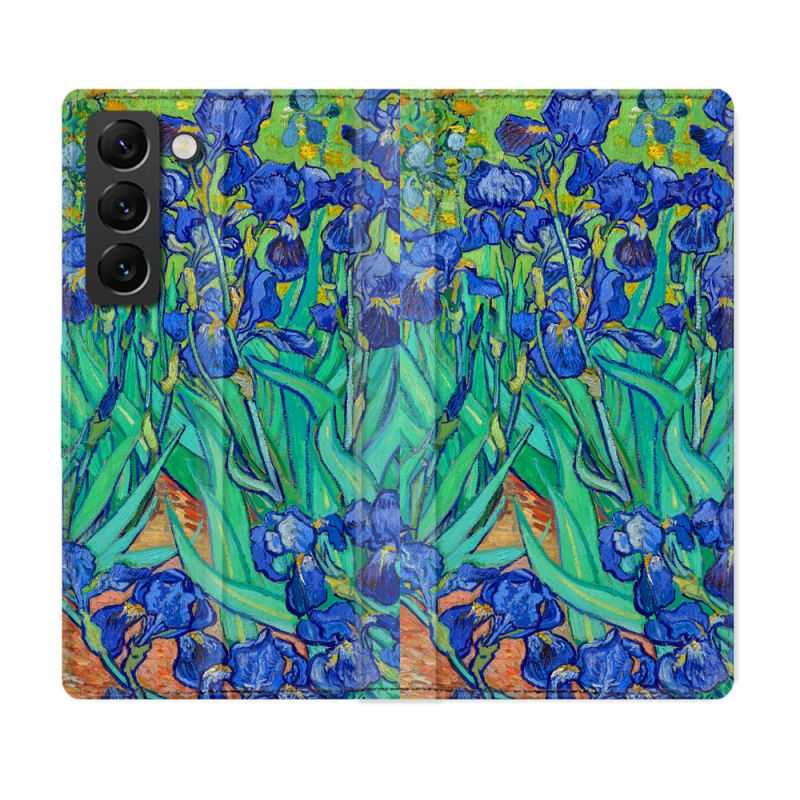 Housse Cuir Portefeuille Pour Samsung Galaxy S22 Plus Peinture Iris