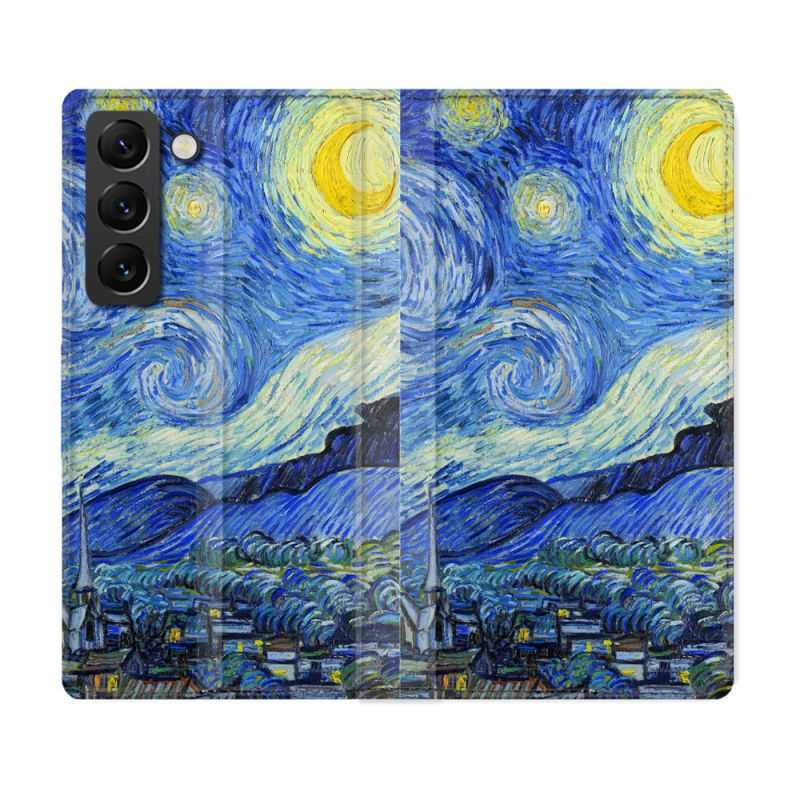 Housse Cuir Portefeuille Pour Samsung Galaxy S22 Plus Peinture La nuit étoilée