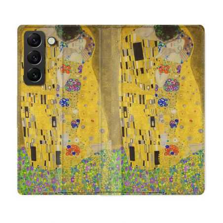 Housse Cuir Portefeuille Pour Samsung Galaxy S22 Plus Peinture Le Baiser