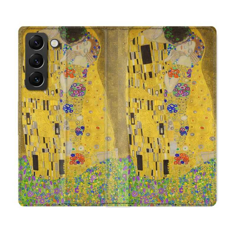 Housse Cuir Portefeuille Pour Samsung Galaxy S22 Plus Peinture Le Baiser