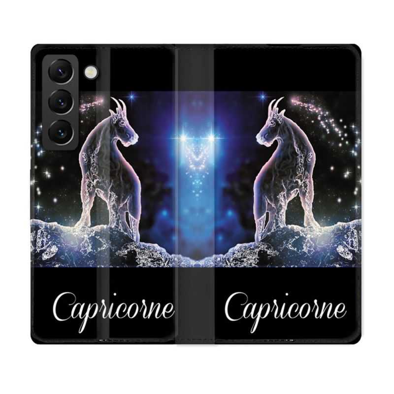 Housse Cuir Portefeuille Pour Samsung Galaxy S22 Plus Signe Zodiaque 2 Capricorne