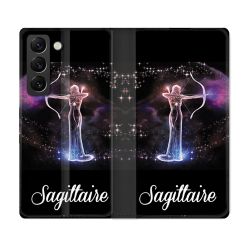 Housse Cuir Portefeuille Pour Samsung Galaxy S22 Plus Signe Zodiaque 2 Sagittaire