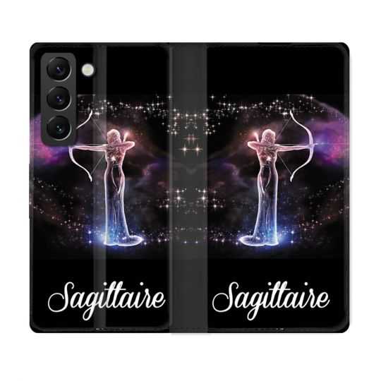 Housse Cuir Portefeuille Pour Samsung Galaxy S22 Plus Signe Zodiaque 2 Sagittaire