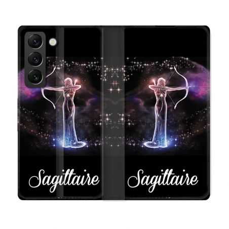 Housse Cuir Portefeuille Pour Samsung Galaxy S22 Plus Signe Zodiaque 2 Sagittaire