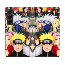 Housse Cuir Portefeuille Pour Samsung Galaxy S22 Manga Naruto Team