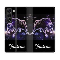 Housse Cuir Portefeuille Pour Samsung Galaxy S22 Plus Signe Zodiaque 2 Taureau