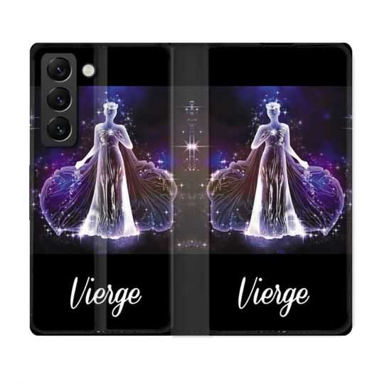 Housse Cuir Portefeuille Pour Samsung Galaxy S22 Plus Signe Zodiaque 2 Vierge