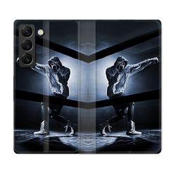 Housse Cuir Portefeuille Pour Samsung Galaxy S22 Plus Sport Boxe Poing
