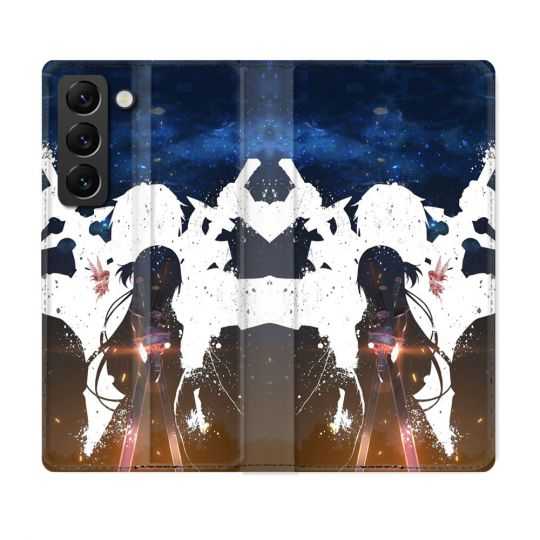 Housse Cuir Portefeuille Pour Samsung Galaxy S22 Manga SAO sword Art Online Asuna