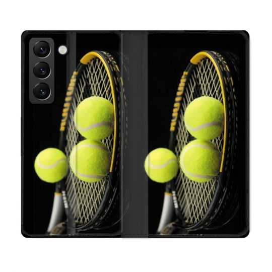 Housse Cuir Portefeuille Pour Samsung Galaxy S22 Plus Sport Tennis Balls