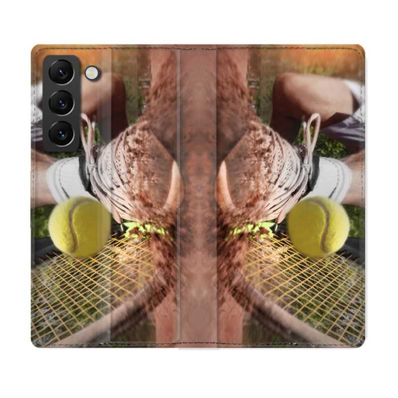 Housse Cuir Portefeuille Pour Samsung Galaxy S22 Plus Sport Tennis Glissade