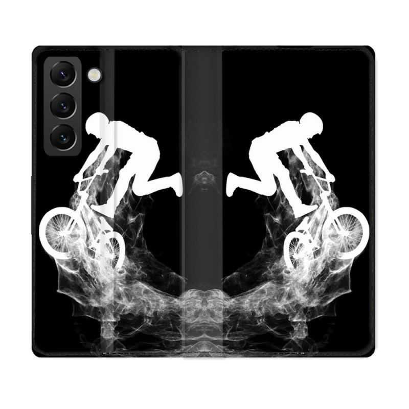 Housse Cuir Portefeuille Pour Samsung Galaxy S22 Plus Sport VTT Noir
