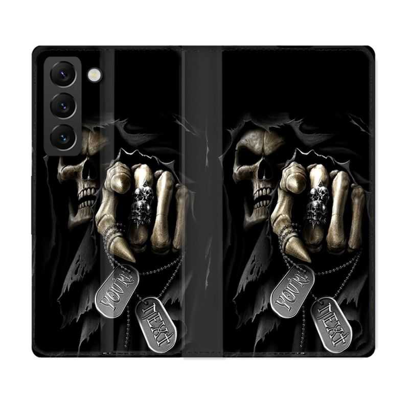 Housse Cuir Portefeuille Pour Samsung Galaxy S22 Plus Tete de Mort Your Next