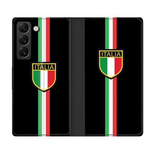 Housse Cuir Portefeuille Pour Samsung Galaxy S22 Plus Voyage Italie 3 Noir