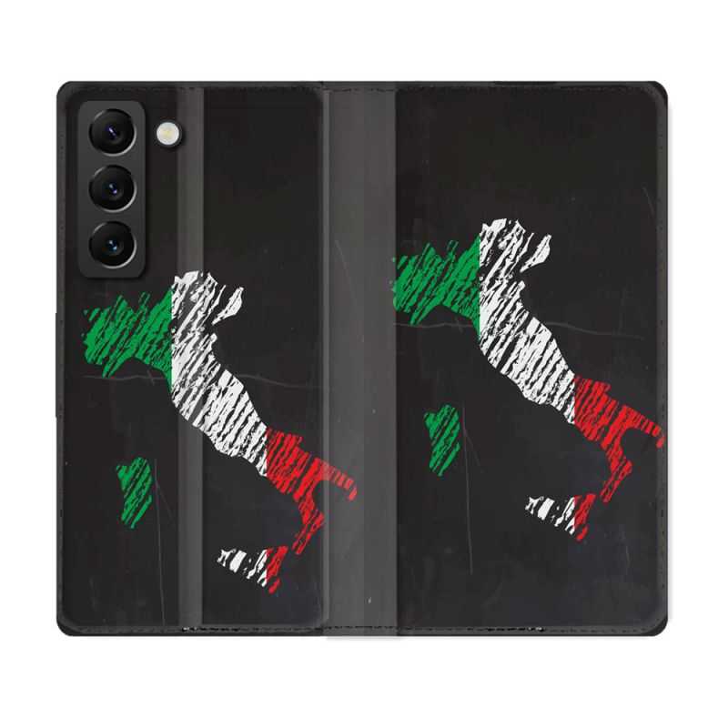 Housse Cuir Portefeuille Pour Samsung Galaxy S22 Plus Voyage Italie Botte