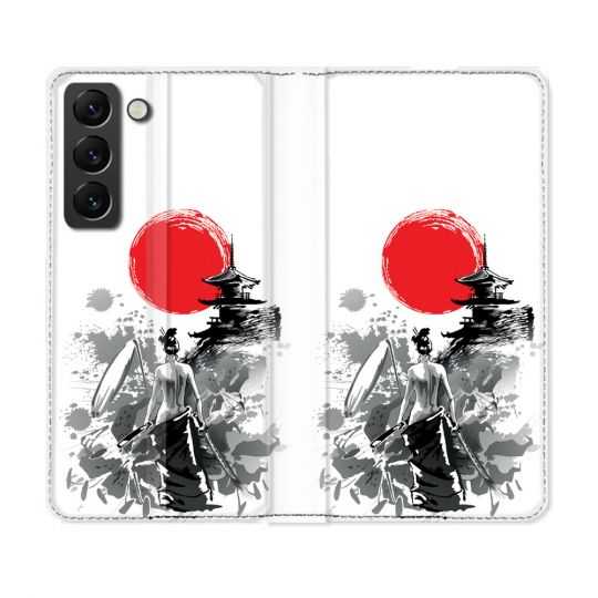 Housse Cuir Portefeuille Pour Samsung Galaxy S22 Plus Voyage Japon Femme