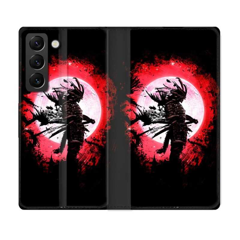 Housse Cuir Portefeuille Pour Samsung Galaxy S22 Plus Voyage Japon Samourai