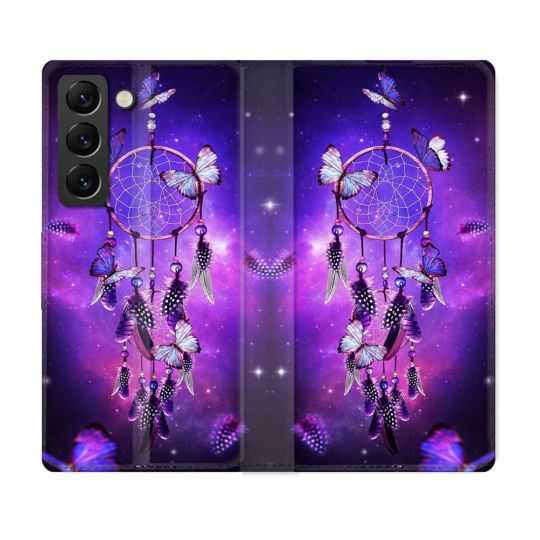 Housse Cuir Portefeuille Pour Samsung Galaxy S22 Plus Zen Attrape Reve Papillon