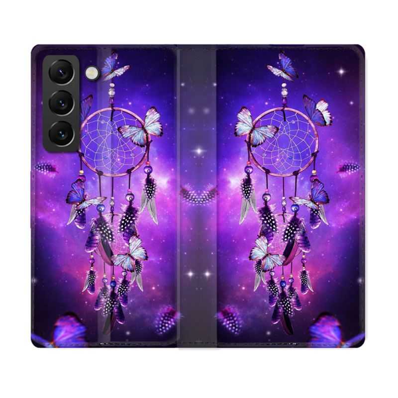 Housse Cuir Portefeuille Pour Samsung Galaxy S22 Plus Zen Attrape Reve Papillon