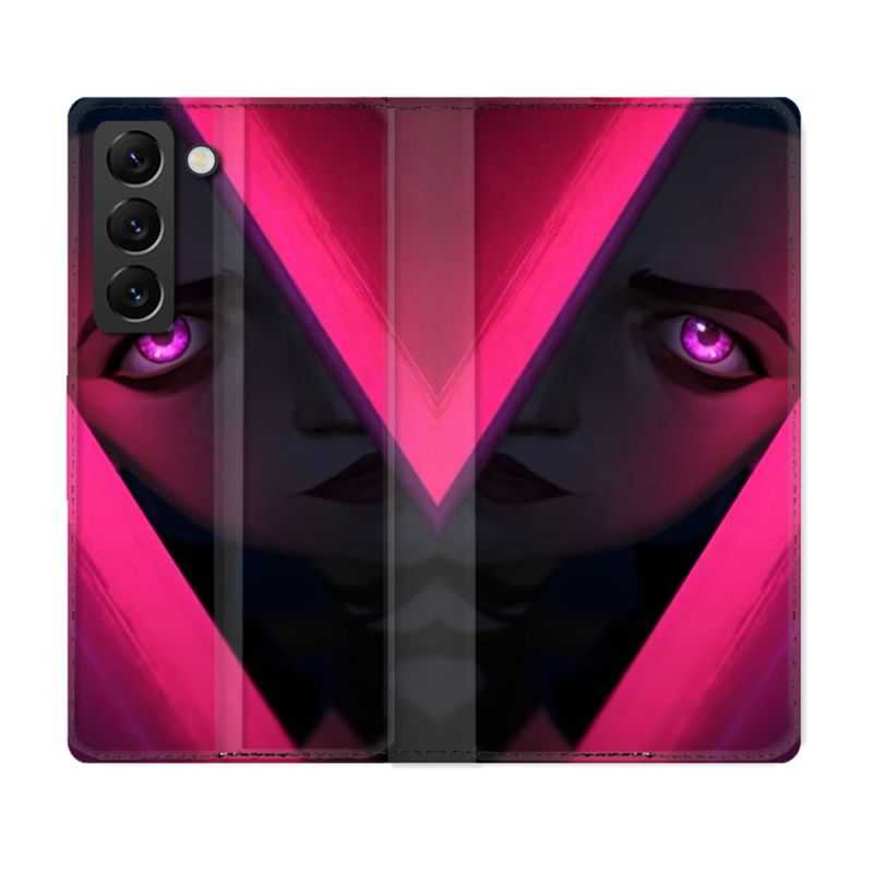 Housse Cuir Portefeuille Pour Samsung Galaxy S22 Plus Arcane Jynx Rose