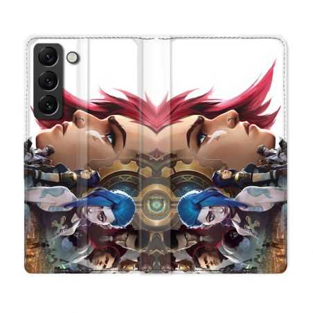 Housse Cuir Portefeuille Pour Samsung Galaxy S22 Plus Arcane Jynx Sœur