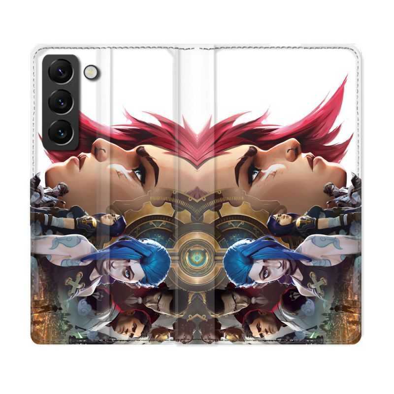 Housse Cuir Portefeuille Pour Samsung Galaxy S22 Plus Arcane Jynx Sœur