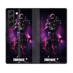 Housse Cuir Portefeuille Pour Samsung Galaxy S22 Plus Fortnite Raven