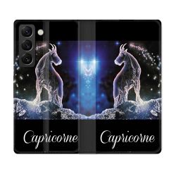 Housse Cuir Portefeuille Pour Samsung Galaxy S22 Signe Zodiaque 2 Capricorne