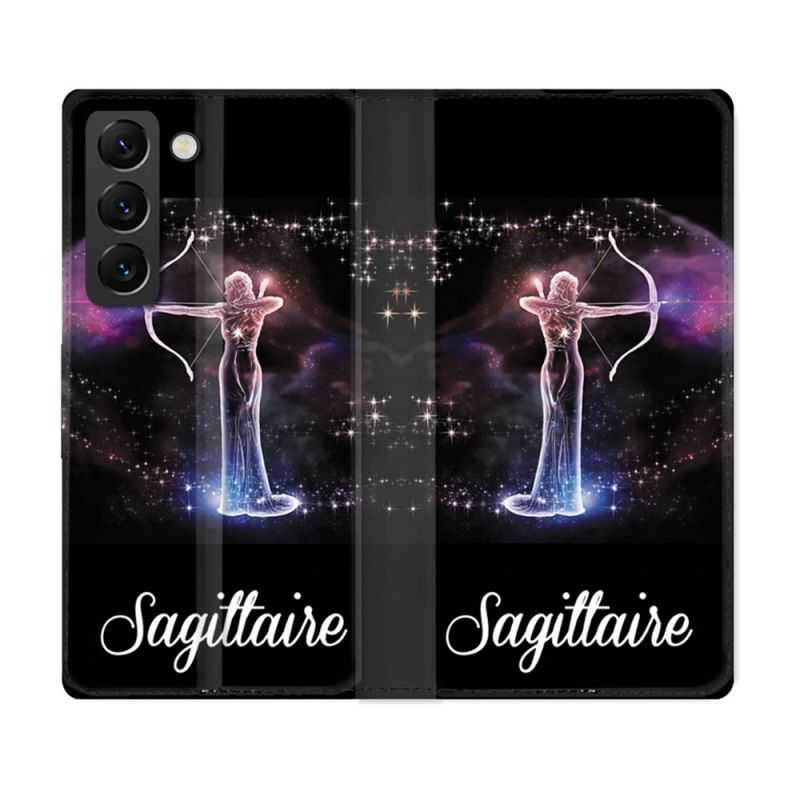 Housse Cuir Portefeuille Pour Samsung Galaxy S22 Signe Zodiaque 2 Sagittaire