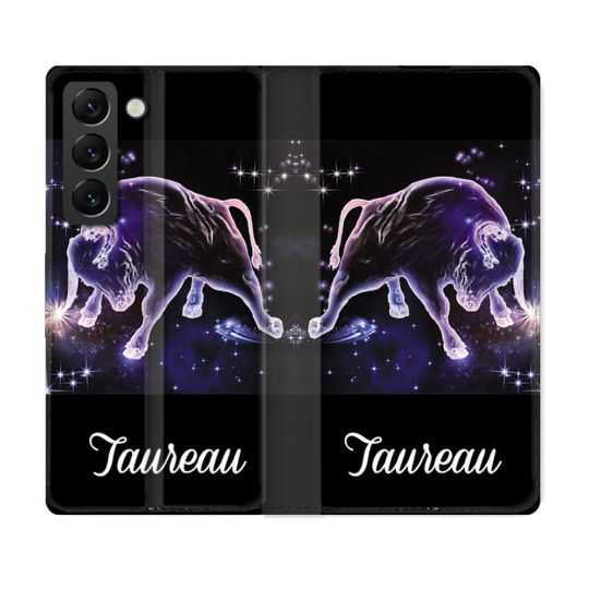 Housse Cuir Portefeuille Pour Samsung Galaxy S22 Signe Zodiaque 2 Taureau