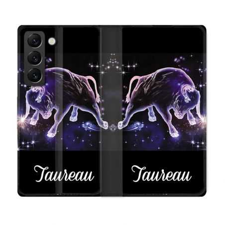Housse Cuir Portefeuille Pour Samsung Galaxy S22 Signe Zodiaque 2 Taureau