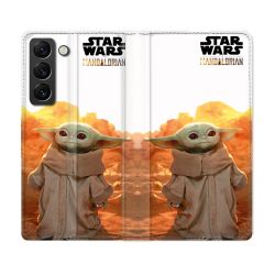 Housse Cuir Portefeuille Pour Samsung Galaxy S22 Plus Star Wars - Yoda bebe soleil