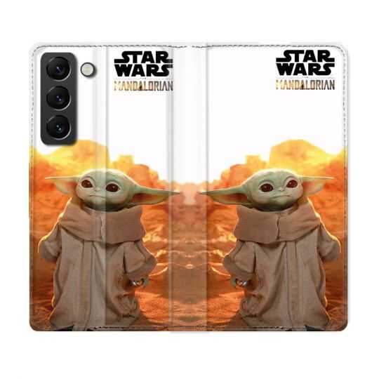 Housse Cuir Portefeuille Pour Samsung Galaxy S22 Plus Star Wars - Yoda bebe soleil