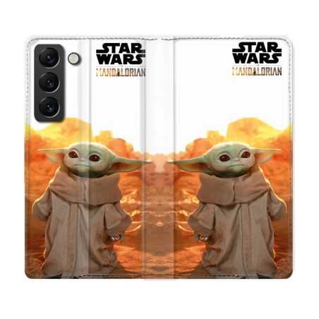 Housse Cuir Portefeuille Pour Samsung Galaxy S22 Plus Star Wars - Yoda bebe soleil