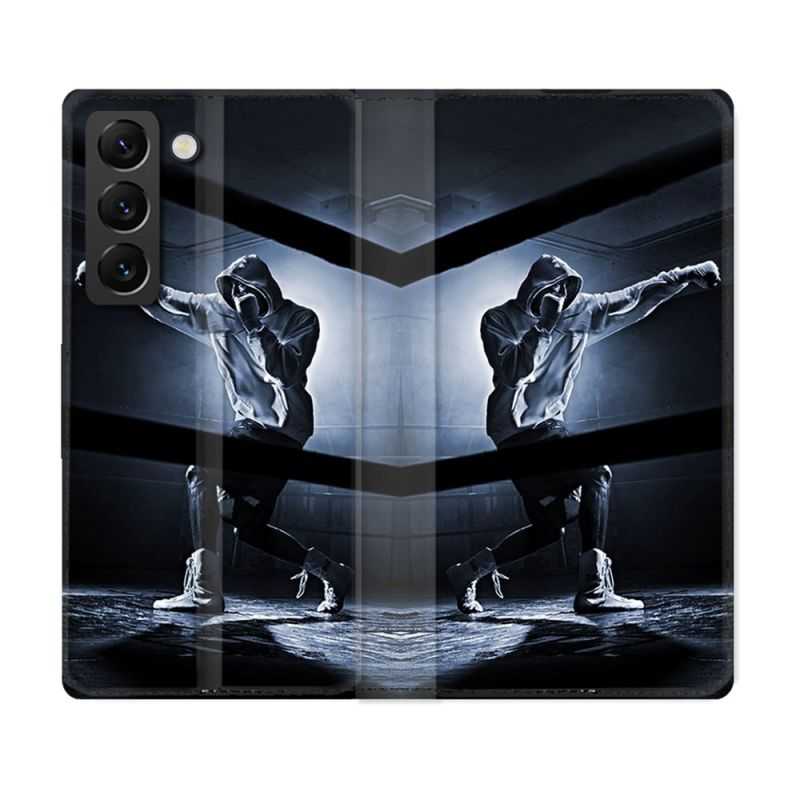 Housse Cuir Portefeuille Pour Samsung Galaxy S22 Sport Boxe Poing