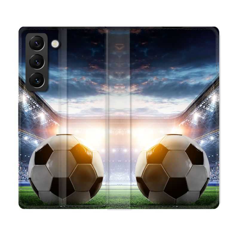 Housse Cuir Portefeuille Pour Samsung Galaxy S22 Sport Football Stade