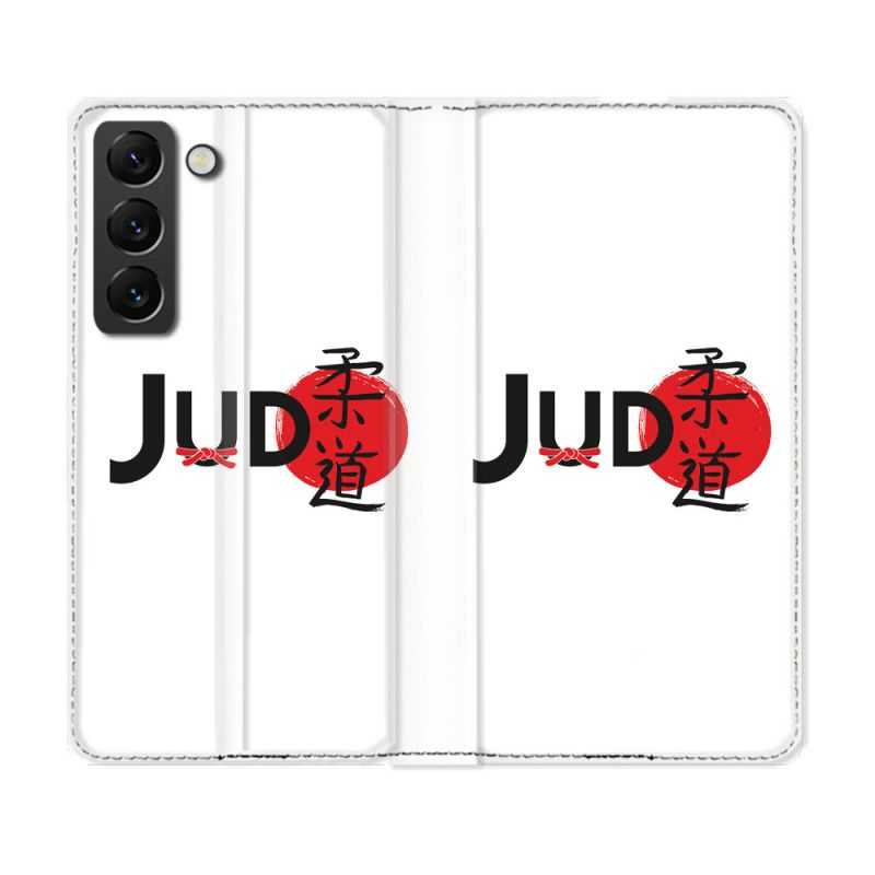 Housse Cuir Portefeuille Pour Samsung Galaxy S22 Sport Judo Logo